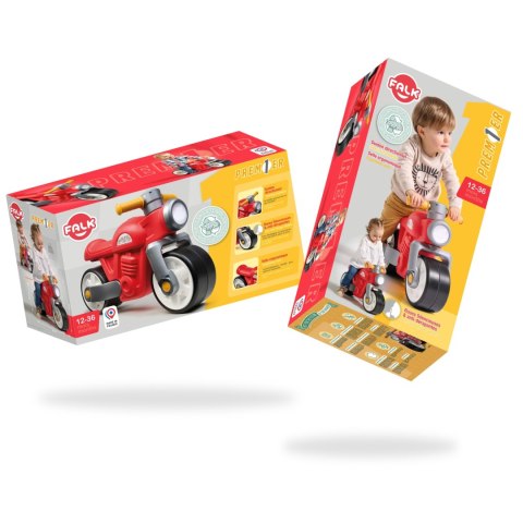 FALK Jeździk Motocykl Biegowy Vintage Czerwony 1-3 lat