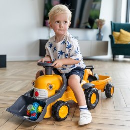 FALK Jeździk Traktor Komatsu z Łyżką Koparką i Przyczepą