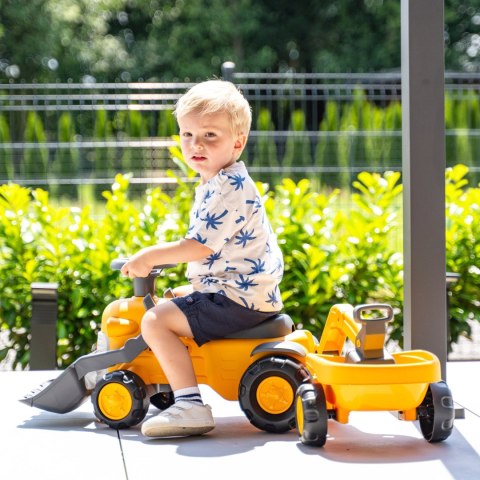 FALK Jeździk Traktor Komatsu z Łyżką Koparką i Przyczepą