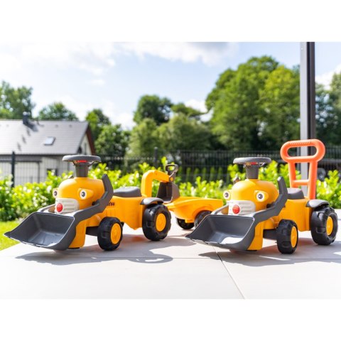 FALK Jeździk Traktor Komatsu z Łyżką Koparką i Przyczepą