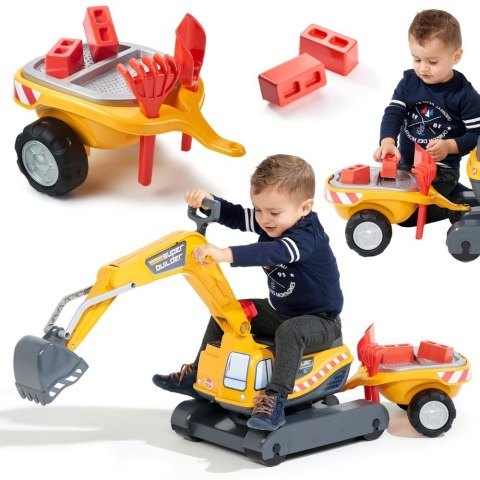 FALK Koparka Super Builder z Przyczepą i Akcesoriami