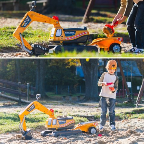 FALK Koparka Super Builder z Przyczepą i Akcesoriami