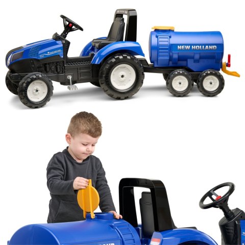FALK Przyczepa Cysterna Beczkowóz z Kranem New Holland Niebieska 3-7 Lat