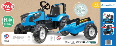 FALK Traktor Landini Niebieski na Pedały z Przyczepką od 3-7 lat