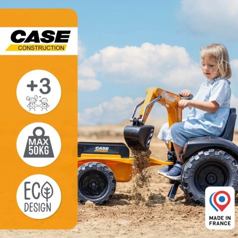 FALK Traktor na Pedały Case CE z Koparką Ładowarką i Przyczepą 3-7 lat