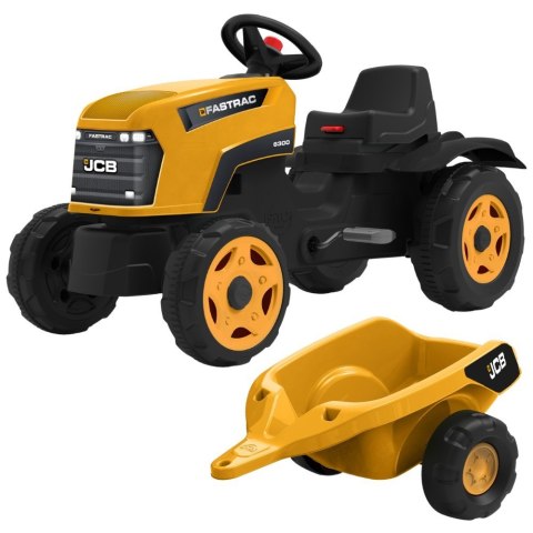 FALK Traktor na Pedały JCB Fastrac z Przyczepą Otwierana Maska 2-6 lat