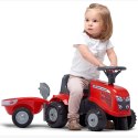 FALK Traktorek Baby Massey Ferguson Czerwony z Przyczepką + akc. od 1-3 lat