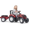 FALK Traktor na Pedały Valtra S4 Czerwony z Przyczepą 3-7 lat