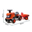 FALK Traktorek Kubota Pomarańczowy z Przyczepką Ciche Koła + akc.1-3 lata