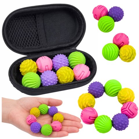 Magnetyczne Silikonowe Piłki Antystresowe W Etui Kolorowe 2,5 cm 8 el.