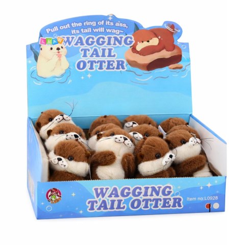 Pluszowa Wydra z Kręcącym Ogonkiem Dźwięki Piszczenia Brelok 12,5 cm