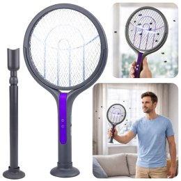 Rakieta Owadobójcza Elektryczna Teleskopowa 2w1 Lampa Na Muchy Komary