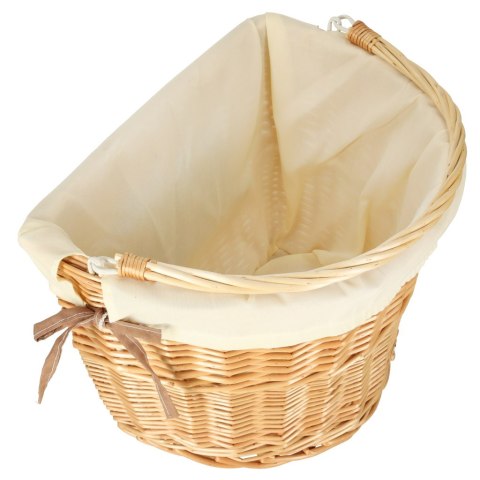 Koszyk rowerowy wiklinowy na rower RALLEX przedni pleciony click biały