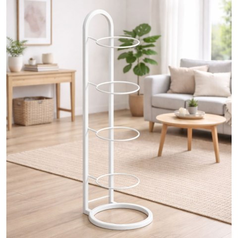 Pionowy Stojak Regał Na Piłki Metalowy Funkcjonalny Biały