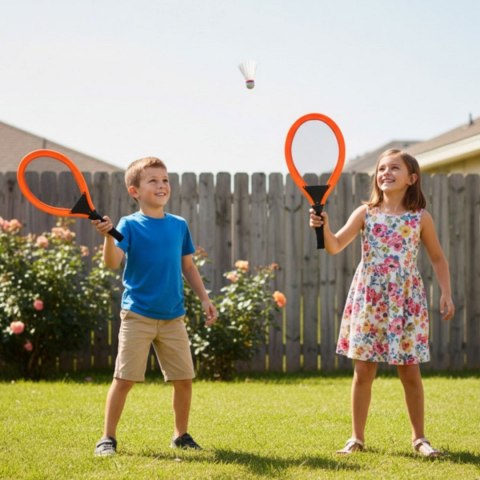 WOOPIE Duże Rakietki do Tenisa Badminton dla Dzieci Zestaw + Piłka Lotka