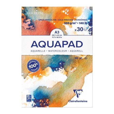 Blok akwarelowy AQUAPAD A3, 300g, 30 ark