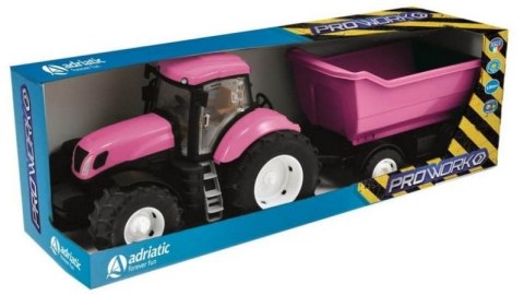 Duży traktor z wywrotką Różowy Adriatic #G3