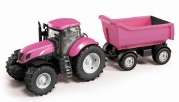 Duży traktor z wywrotką Różowy Adriatic #G3