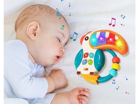 Edukacyjna Zabawka Muzyczna Tukan Pianinko Grzechotka Melodie Dźwięki