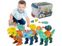 Klocki Konstrukcyjne DINOZAURY Do Skręcania I Rozkręcania Kuferek Wkrętarka Strzałki