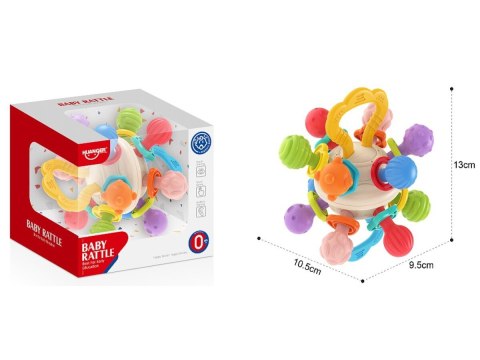 Kolorowa Zabawka Sensoryczna Gryzak Grzechotka Kula Gryzaki Wypustki