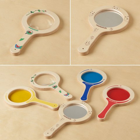 MASTERKIDZ 5 Drewnianych Paletek Lupy z Kolorowymi Soczewkami