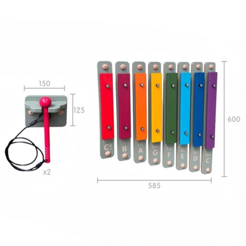 MASTERKIDZ Cymbałki Ścienne Ksylofon Instrument Muzyczny Akcesoria Do Tablicy STEM