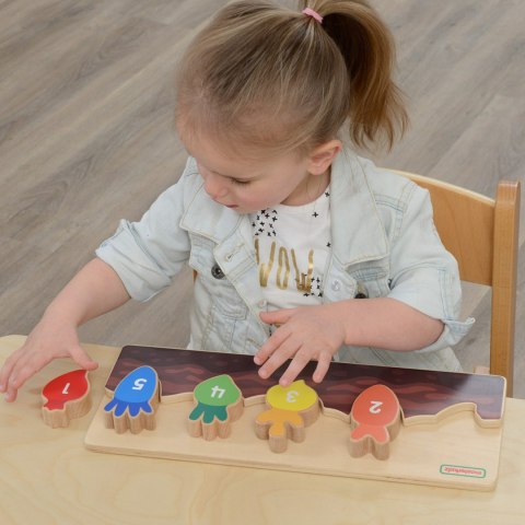 MASTERKIDZ Drewniana Grządka Edukacyjna Liczby, Kolory i Warzywa