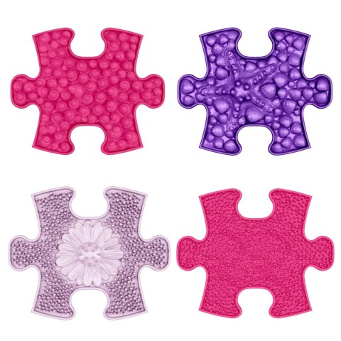 WOOPIE Mata Sensoryczna Ortopedyczna Puzzle 11 el. - Kolor Różowy/Fioletowy