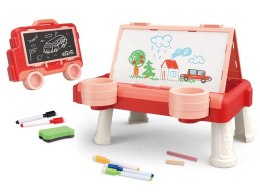 Wielofunkcyjna Dwustronna Tablica 2w1 Do Rysowania Malowania Zmazywalna Kredowa Stolik Różowa