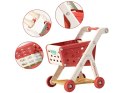 Wózek Na Zakupy CZERWONY Koszyk Sklepowy + Akcesoria Owoce Warzywa Supermarket