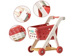 Wózek Na Zakupy CZERWONY Koszyk Sklepowy + Akcesoria Owoce Warzywa Supermarket