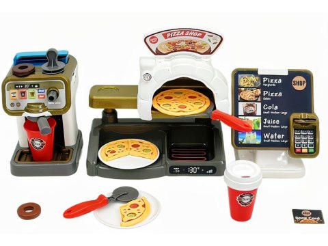 Zestaw do Pieczenia Pizzy Edukacyjna Zabawka Sklep Pizzeria Pizza Ekspres Do Kawy Kasa Fiskalna