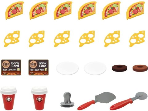 Zestaw do Pieczenia Pizzy Edukacyjna Zabawka Sklep Pizzeria Pizza Ekspres Do Kawy Kasa Fiskalna