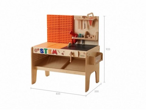 MASTERKIDZ Drewniany Warsztat XXL Montessori STEM z Narzędziami + Akcesoria
