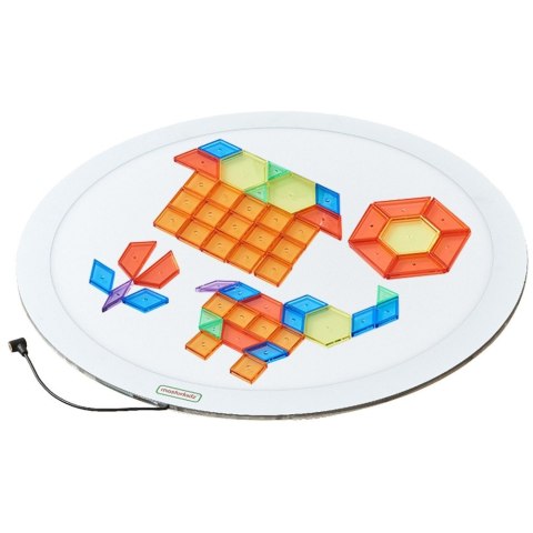 MASTERKIDZ Okrągły Panel Świetlny LED Kolorowy + Klocki Montessori Mozaika 140 el.