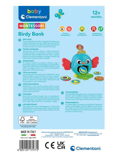 Kolorowy Ptaszek Skarbonka Clementoni 17577