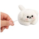 Pluszowy Biały Piesek z Kręcącym Ogonkiem Dźwięki Piszczenia Brelok 9 cm