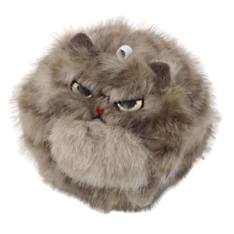 Pluszowy Brązowy Kotek z Kręcącym Ogonkiem Dźwięki Piszczenia Brelok 9 cm