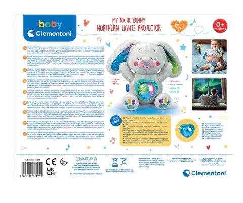 Projektor Przytulanka Arktyczny Króliczek Zorza Polarna Clementoni 17594