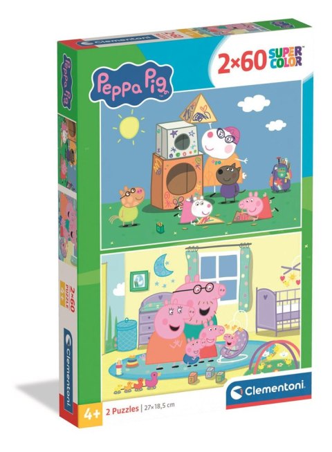 Puzzle 2x60 Super Color ŚWINKA PEPPA Clementoni 24833