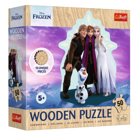 Puzzle - 50 Drewniane - Disney Frozen - Ulubiona Kraina Lodu - Trefl 20283