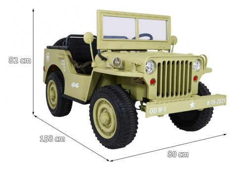 Autko Wojskowe Retro Strong dla 3 dzieci Matcha