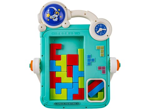 Wielofunkcyjna Dwustronna Tablica 2w1 Zmazywalna Klocki Układanka Edukacyjna NIEBIESKA