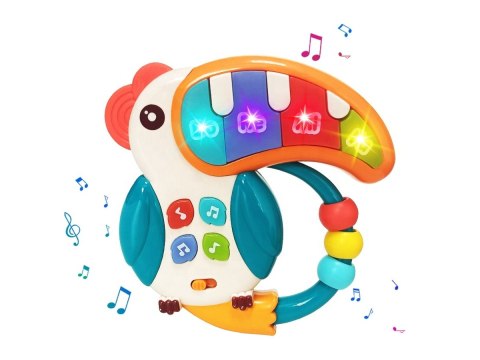 Edukacyjna Zabawka Muzyczna Tukan Pianinko Grzechotka Melodie Dźwięki