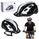 Kask rowerowy na rower RALLEX damski męski regulowany czarno-biały L 58-62cm