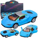 Samochód Sportowy Metalowy Napęd Światła Dźwięki Niebieski 1:32