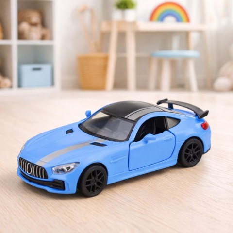 Samochód Sportowy Metalowy Otwierane Drzwi Światła Dźwięki Niebieski 1:32