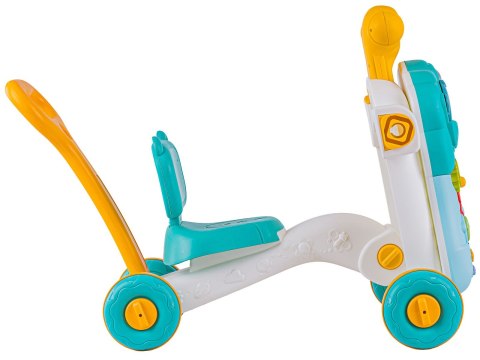 Wielofunkcyjny Interaktywny Jeździk Pchacz Chodzik Edukacyjny Stolik Grający 4w1 Niebieski