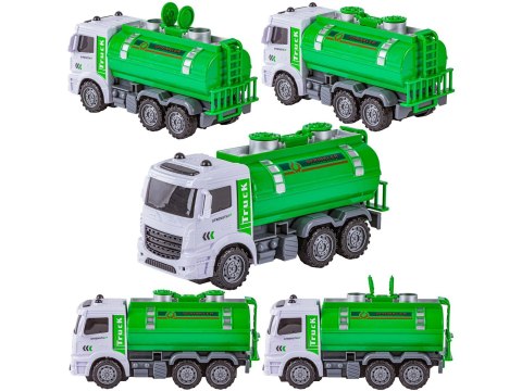 Zestaw 6 Pojazdów Ciężarowych Ciężarówka Tir Ciągnik Wywrotka Śmieciarka Beczkowóz